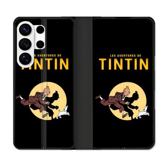 Housse cuir portefeuille Pour Samsung Galaxy S26 Ultra Tintin Classique