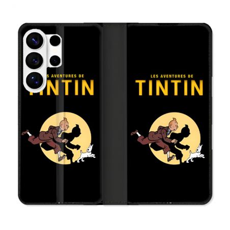 Housse cuir portefeuille Pour Samsung Galaxy S26 Ultra Tintin Classique