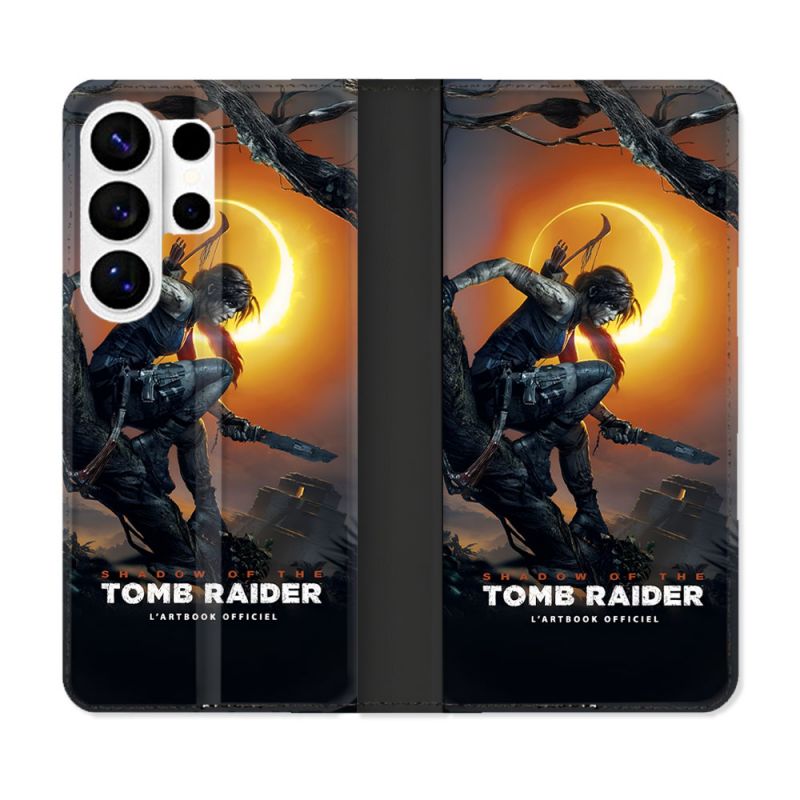 Housse cuir portefeuille Pour Samsung Galaxy S26 Ultra Tomb Raider