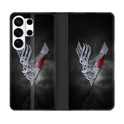 Housse cuir portefeuille Pour Samsung Galaxy S26 Ultra Viking