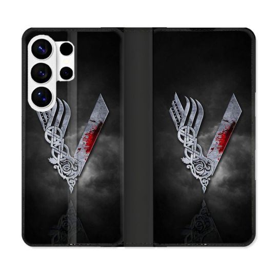 Housse cuir portefeuille Pour Samsung Galaxy S26 Ultra Viking