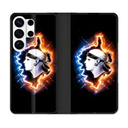 Housse cuir portefeuille Pour Samsung Galaxy S26 Ultra Voyage Corse Brillante