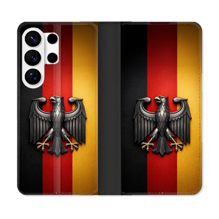 Housse cuir portefeuille Pour Samsung Galaxy S26 Ultra Voyage Drapeau Allemagne