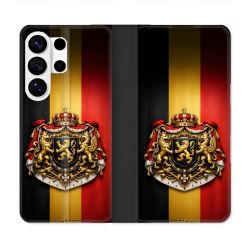 Housse cuir portefeuille Pour Samsung Galaxy S26 Ultra Voyage Drapeau Belgique