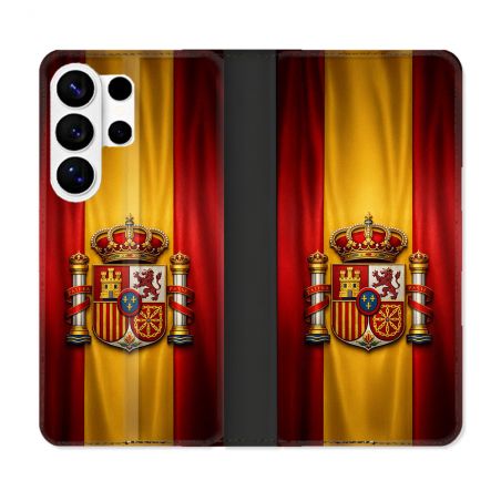 Housse cuir portefeuille Pour Samsung Galaxy S26 Ultra Voyage Drapeau Espagne