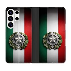 Housse cuir portefeuille Pour Samsung Galaxy S26 Ultra Voyage Drapeau Italie