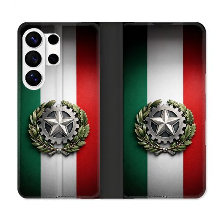 Housse cuir portefeuille Pour Samsung Galaxy S26 Ultra Voyage Drapeau Italie