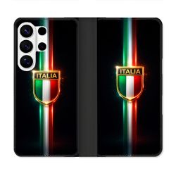 Housse cuir portefeuille Pour Samsung Galaxy S26 Ultra Voyage Italie 3 sur Noir