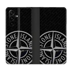 Housse Cuir Portefeuille Pour Samsung Galaxy A57 5G Stone Island Gris