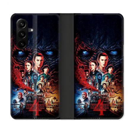Housse Cuir Portefeuille Pour Samsung Galaxy A57 5G Stranger Things Affiche 4