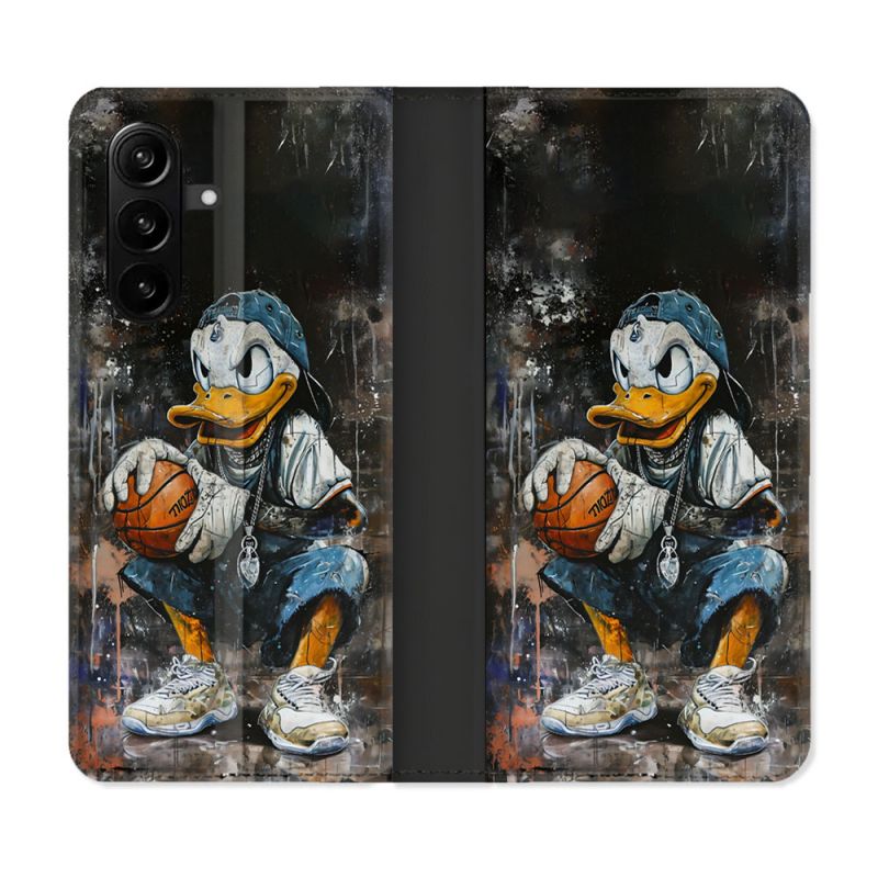 Housse Cuir Portefeuille Pour Samsung Galaxy A57 5G Street Art Donald Duck
