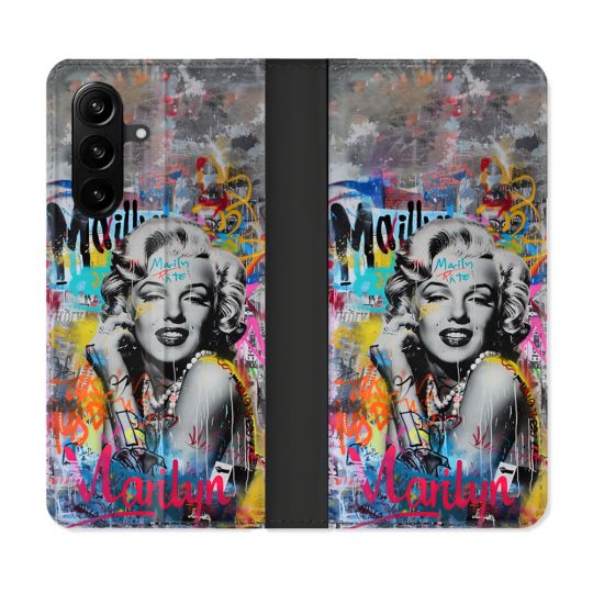 Housse Cuir Portefeuille Pour Samsung Galaxy A57 5G Street Art Maryline Monroe