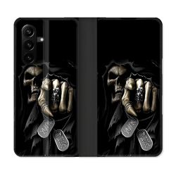 Housse Cuir Portefeuille Pour Samsung Galaxy A57 5G Tete de Mort Your Next