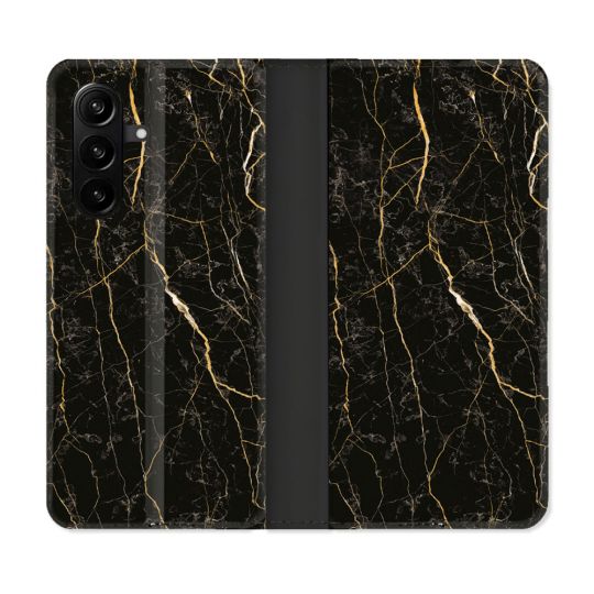 Housse Cuir Portefeuille Pour Samsung Galaxy A57 5G Texture Marbre Noir