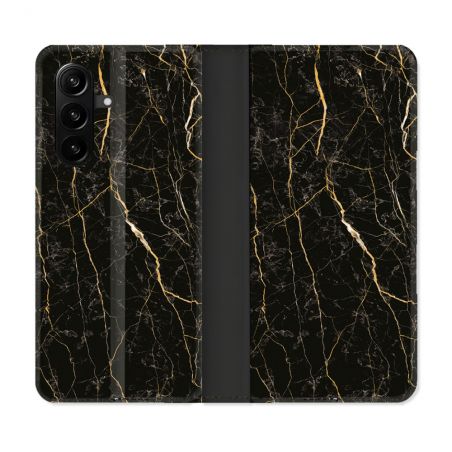 Housse Cuir Portefeuille Pour Samsung Galaxy A57 5G Texture Marbre Noir