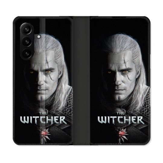Housse Cuir Portefeuille Pour Samsung Galaxy A57 5G The Witcher Noir