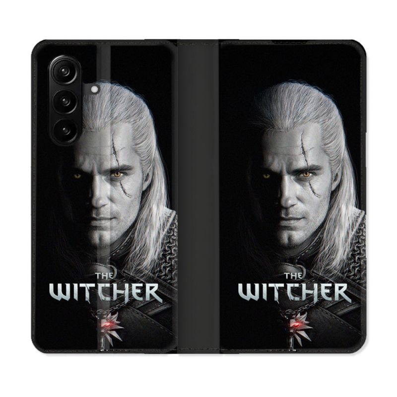 Housse Cuir Portefeuille Pour Samsung Galaxy A57 5G The Witcher Noir