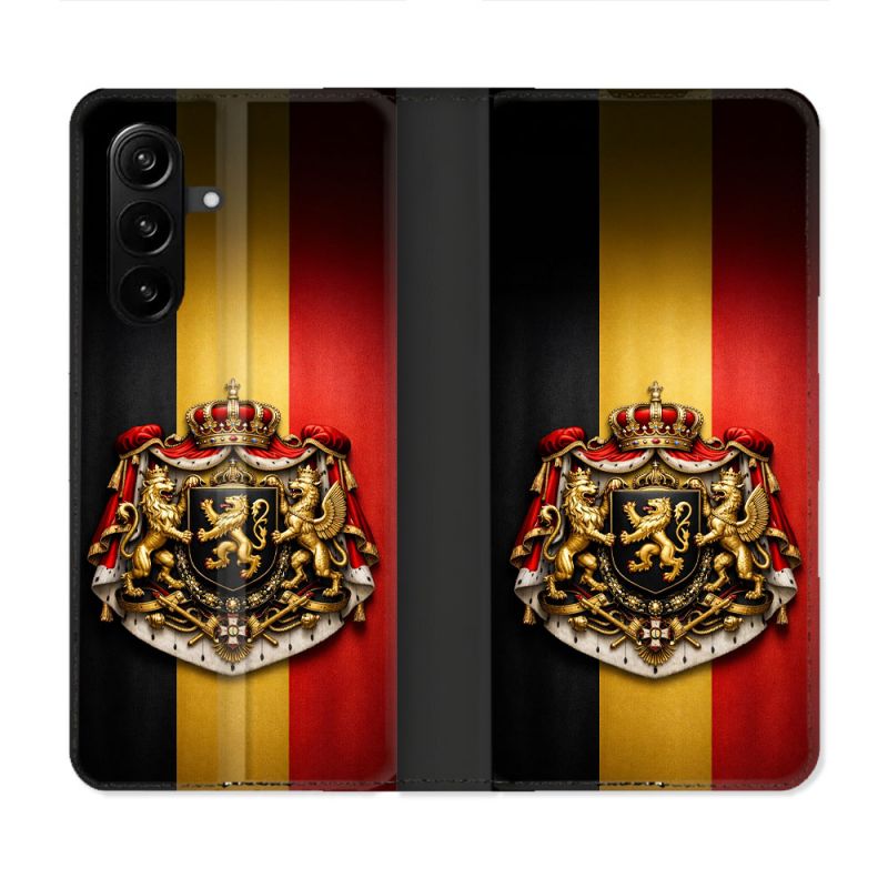 Housse Cuir Portefeuille Pour Samsung Galaxy A57 5G Voyage Drapeau Belgique