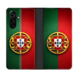 Housse Cuir Portefeuille Pour Samsung Galaxy A57 5G Voyage Drapeau Portugal