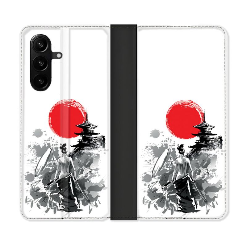 Housse Cuir Portefeuille Pour Samsung Galaxy A57 5G Voyage Japon Femme