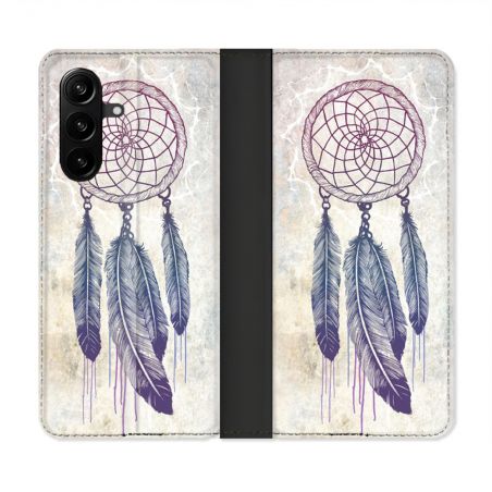 Housse Cuir Portefeuille Pour Samsung Galaxy A57 5G Zen Attrape Reve Blanc