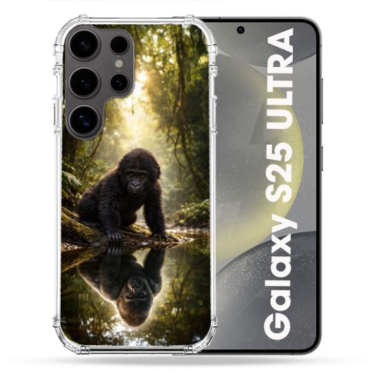 Coque Renforcée Pour Samsung Galaxy S25 ULTRA Animal Gorille Reflet