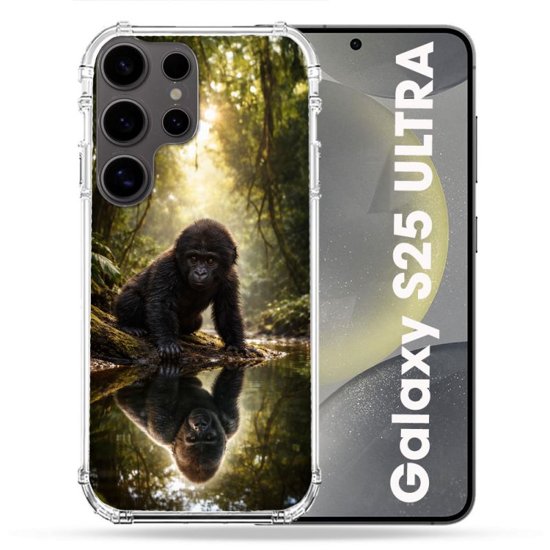 Coque Renforcée Pour Samsung Galaxy S25 ULTRA Animal Gorille Reflet