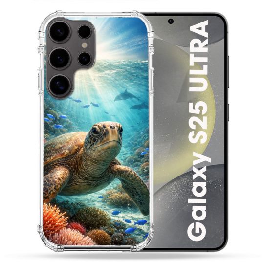 Coque Renforcée Pour Samsung Galaxy S25 ULTRA Animal Tortue Marine