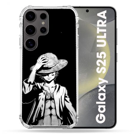 Coque Renforcée Pour Samsung Galaxy S25 ULTRA Manga One Piece Luffy Noir