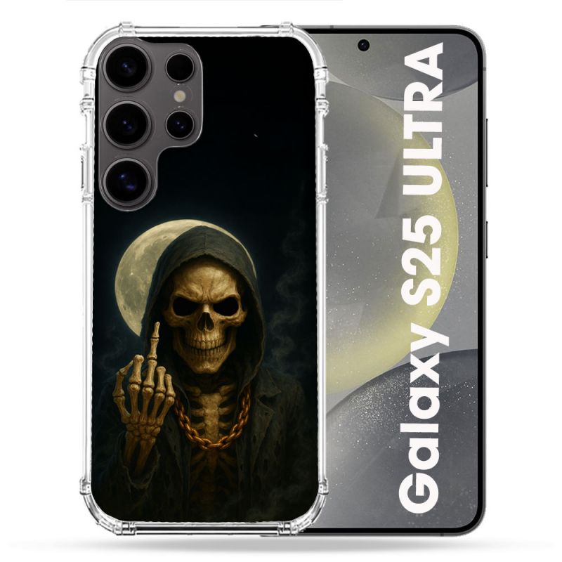 Coque Renforcée Pour Samsung Galaxy S25 ULTRA Tete de Mort Doigt 2026