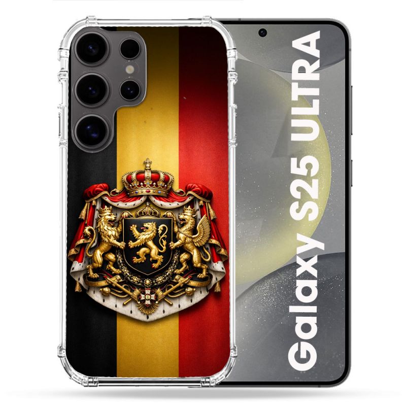 Coque Renforcée Pour Samsung Galaxy S25 ULTRA Voyage Drapeau Belgique