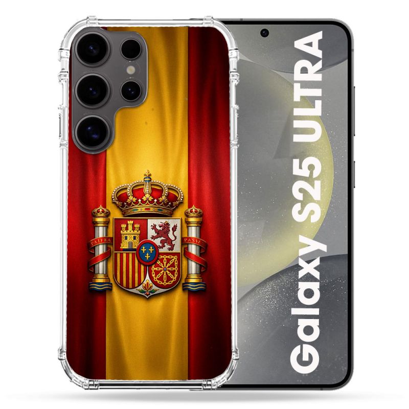 Coque Renforcée Pour Samsung Galaxy S25 ULTRA Voyage Drapeau Espagne
