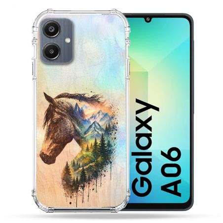 Coque Renforcée Pour Samsung Galaxy A06 Animal Cheval Montagne