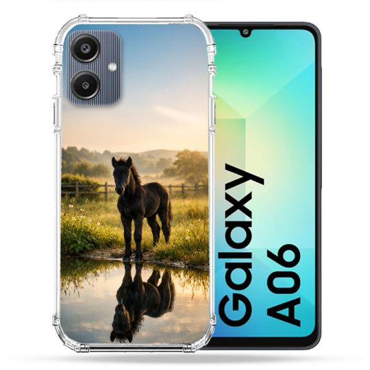 Coque Renforcée Pour Samsung Galaxy A06 Animal Cheval Reflet