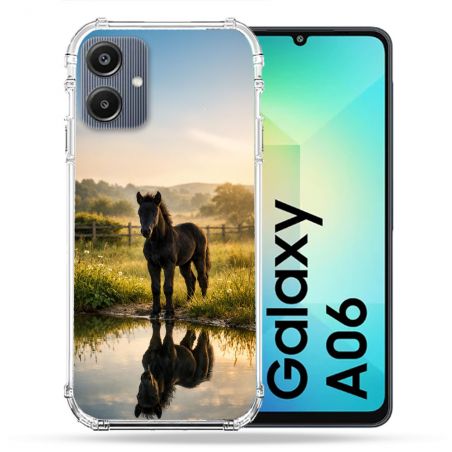 Coque Renforcée Pour Samsung Galaxy A06 Animal Cheval Reflet