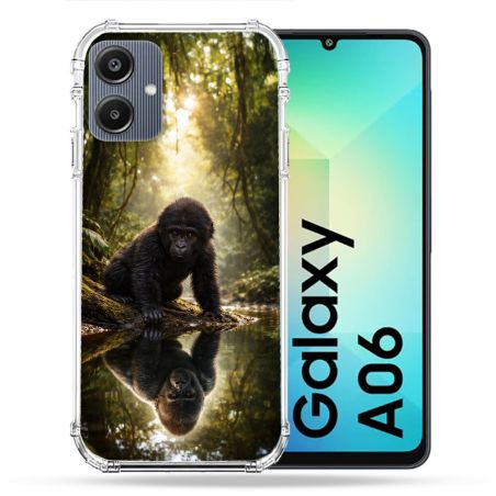 Coque Renforcée Pour Samsung Galaxy A06 Animal Gorille Reflet
