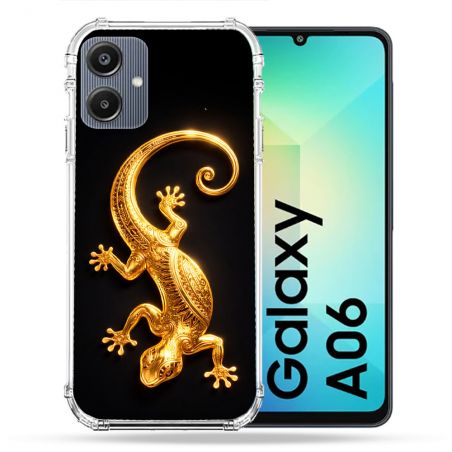 Coque Renforcée Pour Samsung Galaxy A06 Animal Lezard Noir 2026