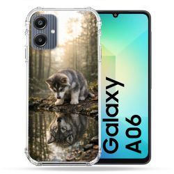 Coque Renforcée Pour Samsung Galaxy A06 Animal Loup Reflet