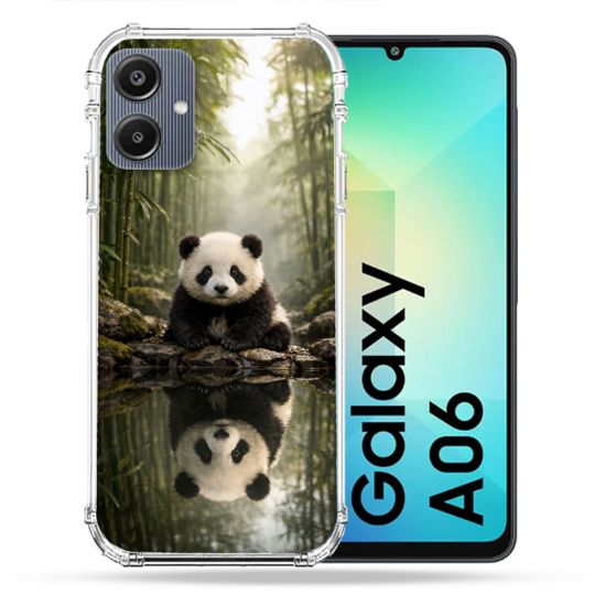 Coque Renforcée Pour Samsung Galaxy A06 Animal Panda Reflet