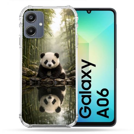 Coque Renforcée Pour Samsung Galaxy A06 Animal Panda Reflet