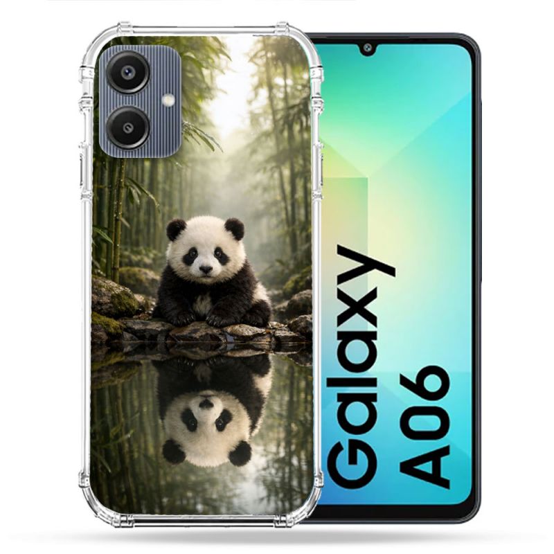 Coque Renforcée Pour Samsung Galaxy A06 Animal Panda Reflet