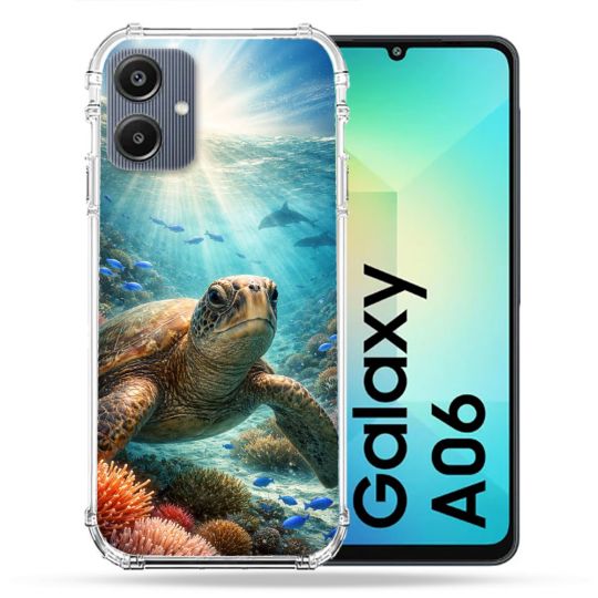 Coque Renforcée Pour Samsung Galaxy A06 Animal Tortue Marine
