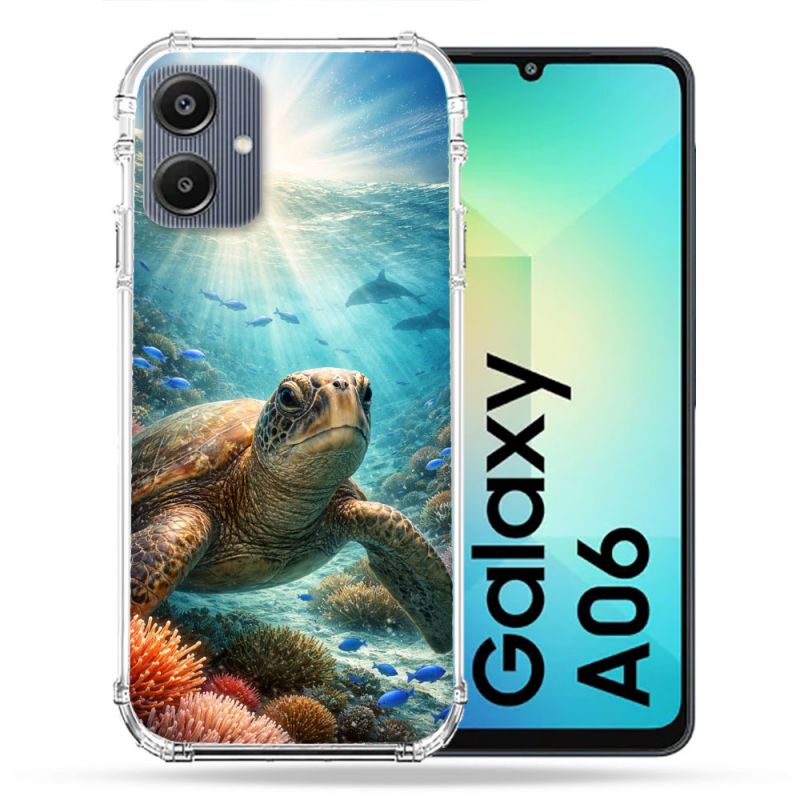 Coque Renforcée Pour Samsung Galaxy A06 Animal Tortue Marine