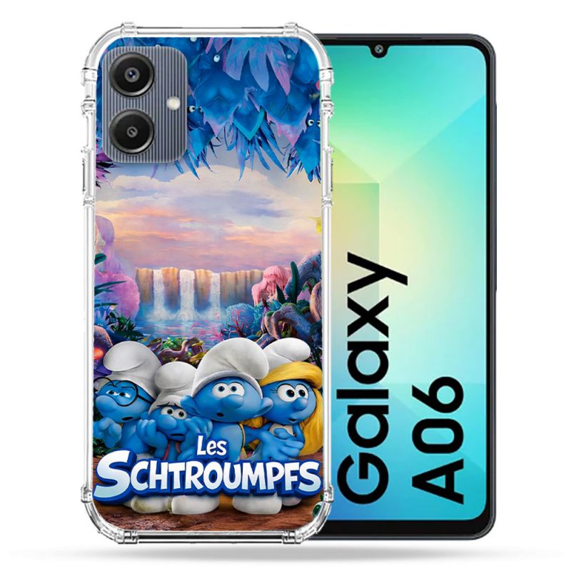 Coque Renforcée Pour Samsung Galaxy A06 Schtroumpfs Forêt