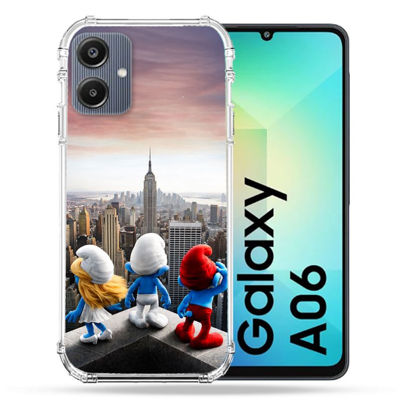 Coque Renforcée Pour Samsung Galaxy A06 Schtroumpfs New York