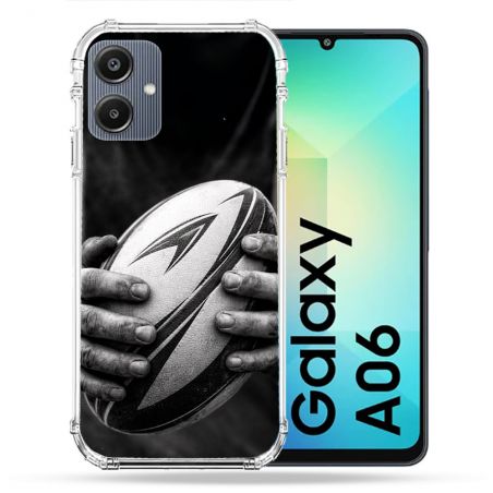 Coque Renforcée Pour Samsung Galaxy A06 Sport Rugby Ballon Moderne
