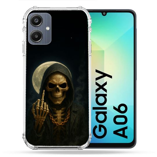 Coque Renforcée Pour Samsung Galaxy A06 Tete de Mort Doigt 2026