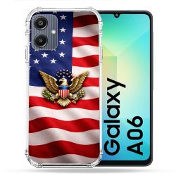 Coque Renforcée Pour Samsung Galaxy A06 Voyage Drapeau USA Etats Unis