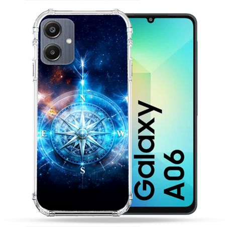 Coque Renforcée Pour Samsung Galaxy A06 Voyage Rose des Vents Stellaire