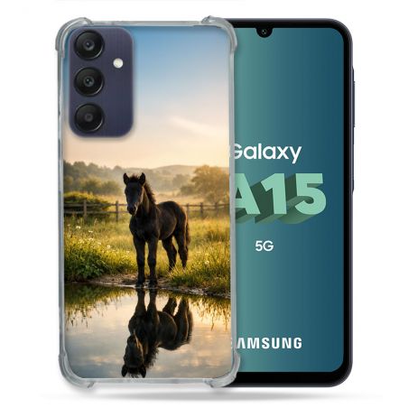 Coque Renforcée Pour Samsung Galaxy A15 4G / 5G Animal Cheval Reflet